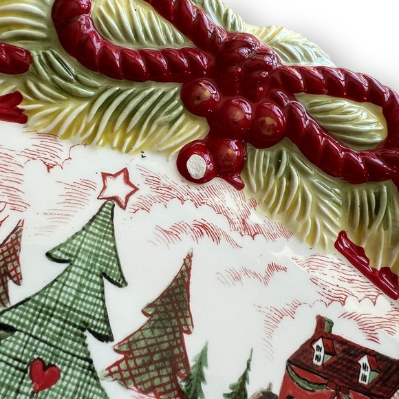 Fitz and Floyd Holiday Platter Home Warms the Heart Cookie Platter - Picture 5 of 6